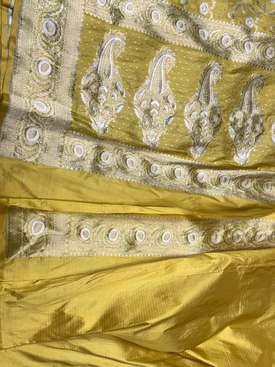 Yellow Sona Rupa Pure Silk Saree