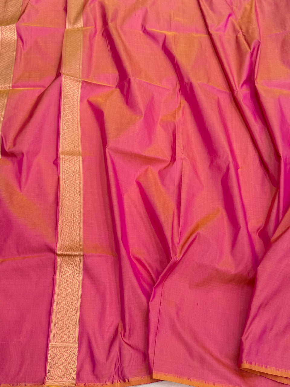 Orangish Pink Handwoven Pure Banarasi Silk Saree