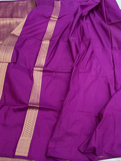 Magenta Pink Handwoven Pure Banarasi Silk Saree