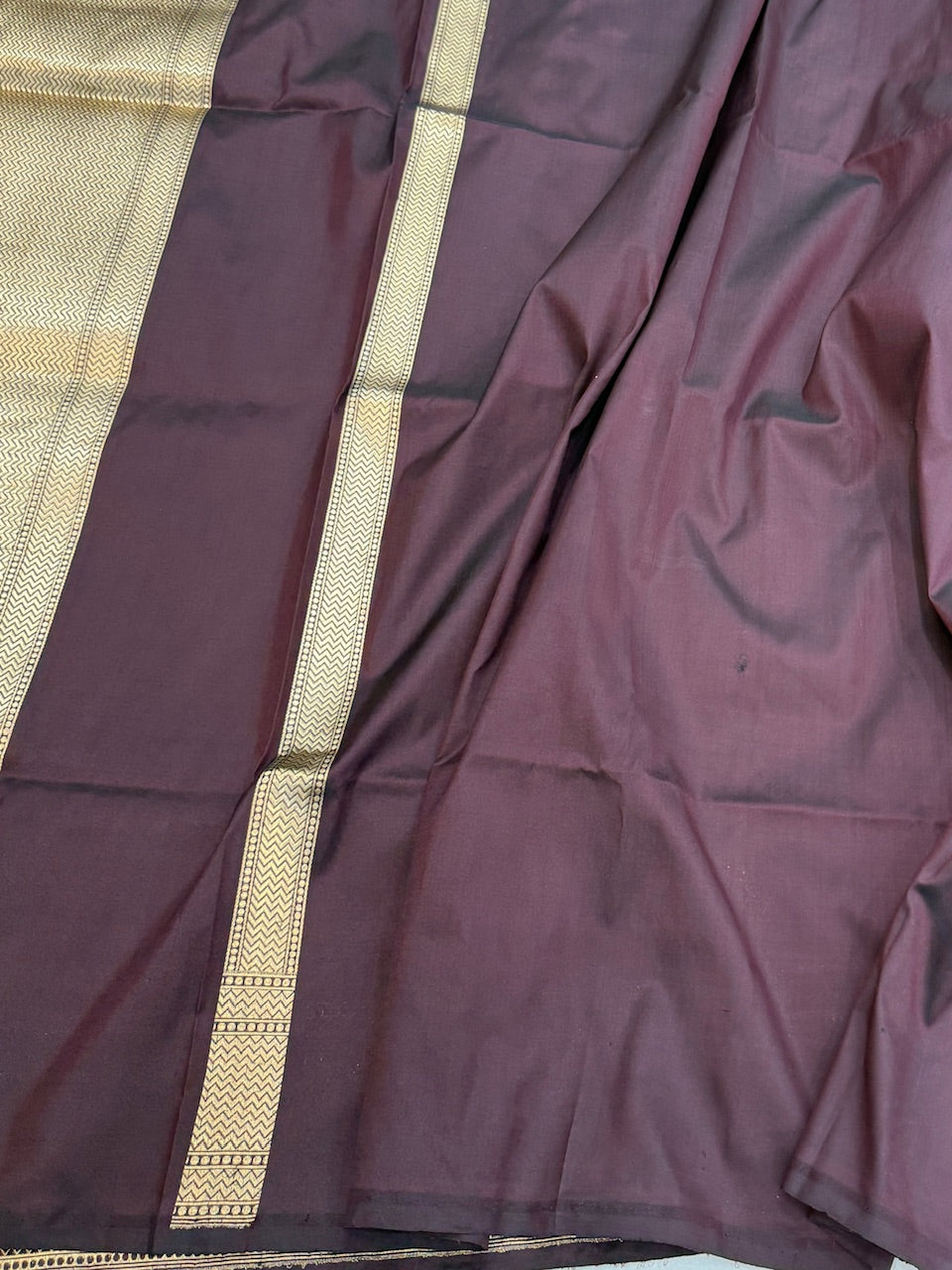 Wine Handwoven Pure Banarasi Silk Saree