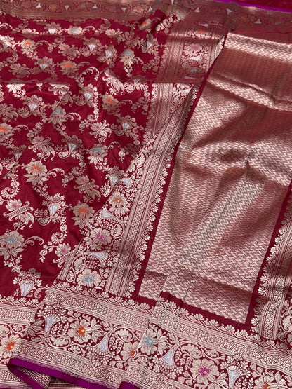 Red Handwoven Pure Banarasi Silk Saree