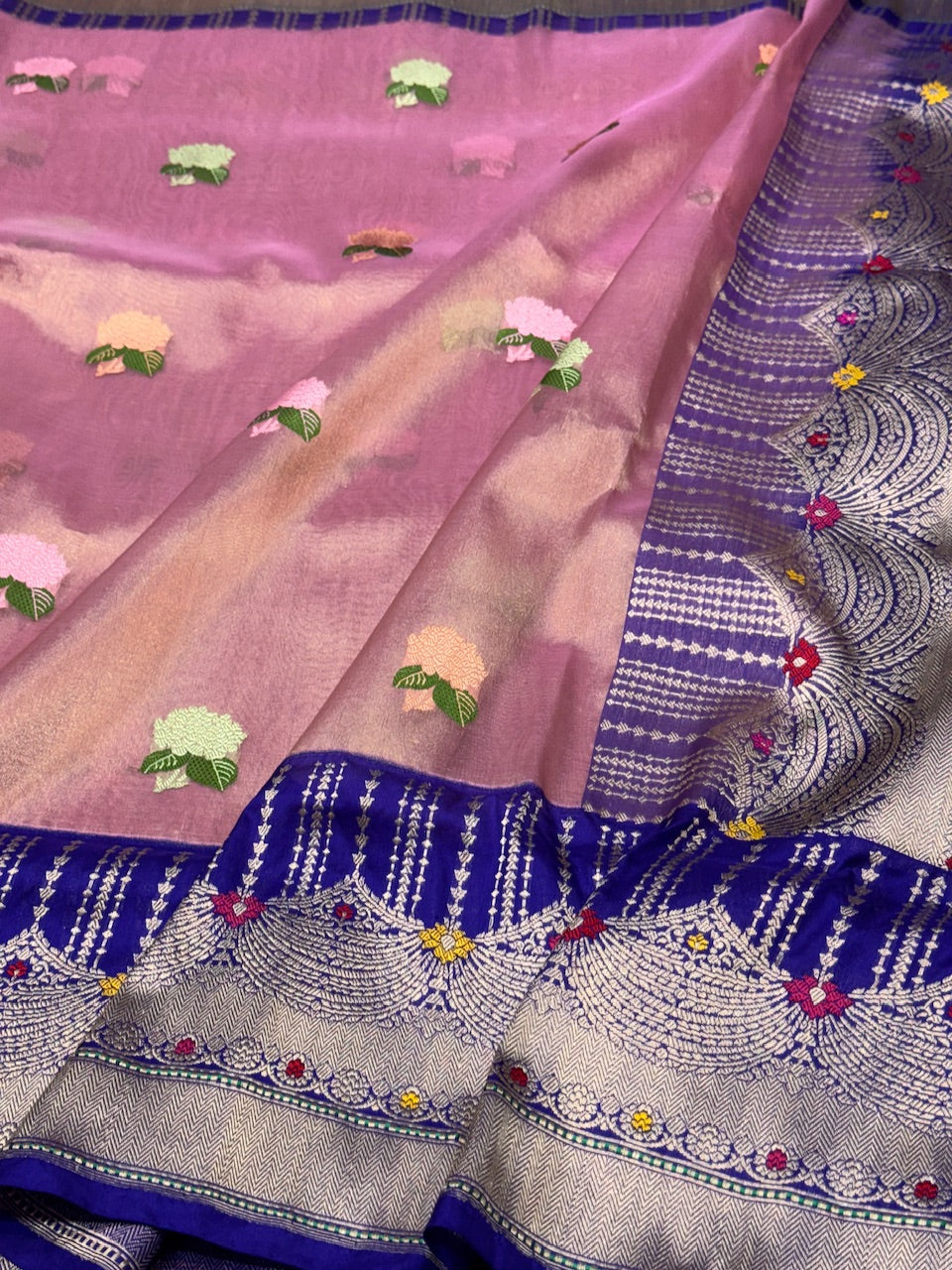 Pink Handwoven Pure Tissue Saree