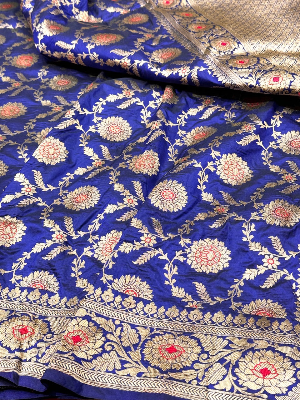 Royal Blue Minakari Pure Silk Saree