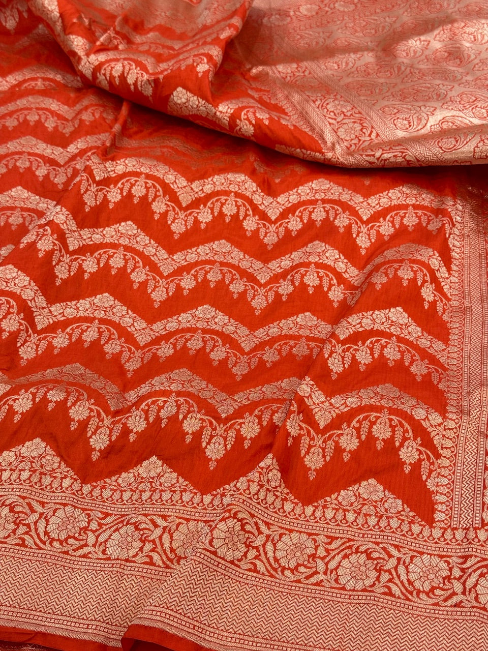 Orange Pure Silk Saree