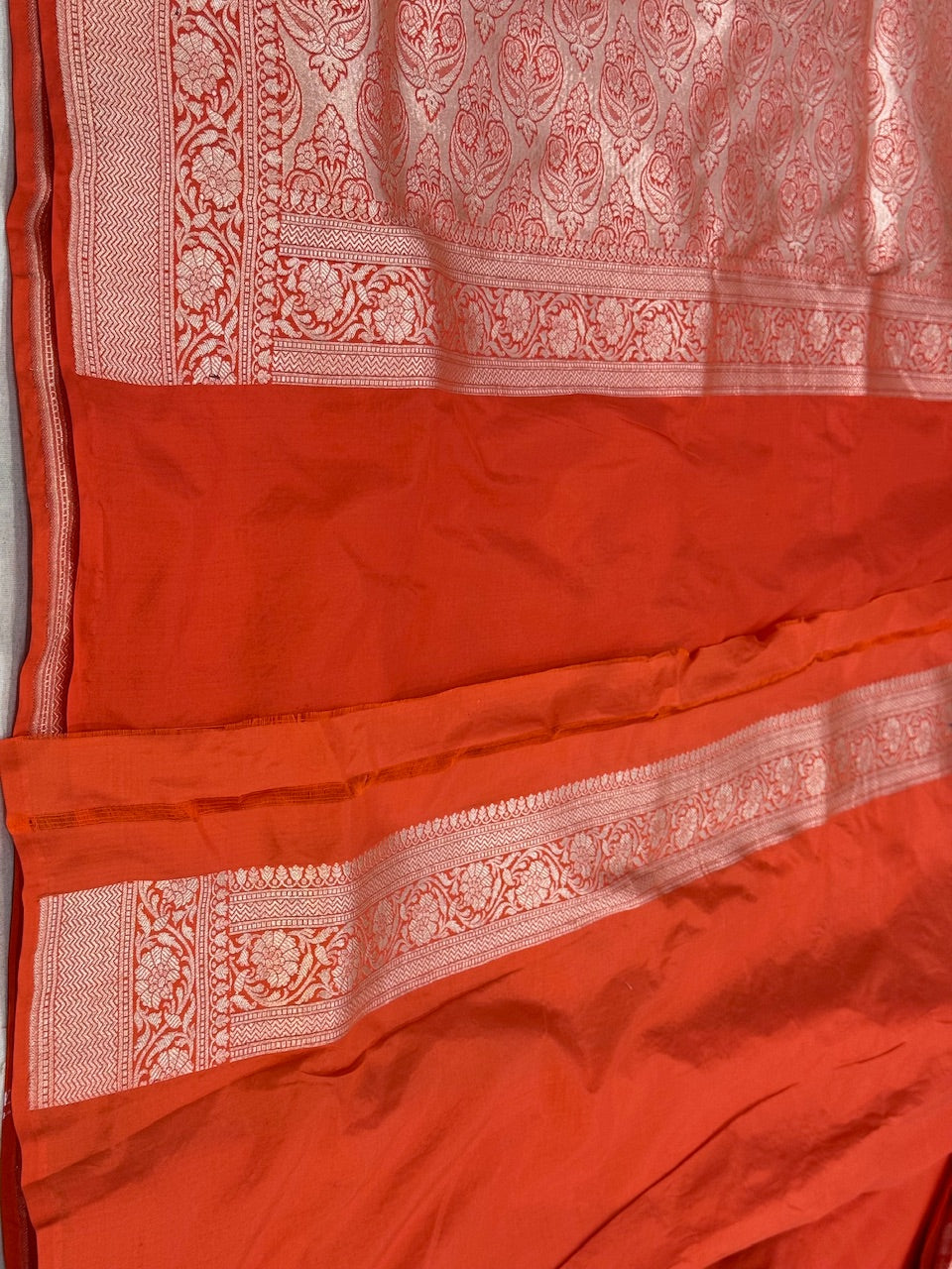 Orange Pure Silk Saree