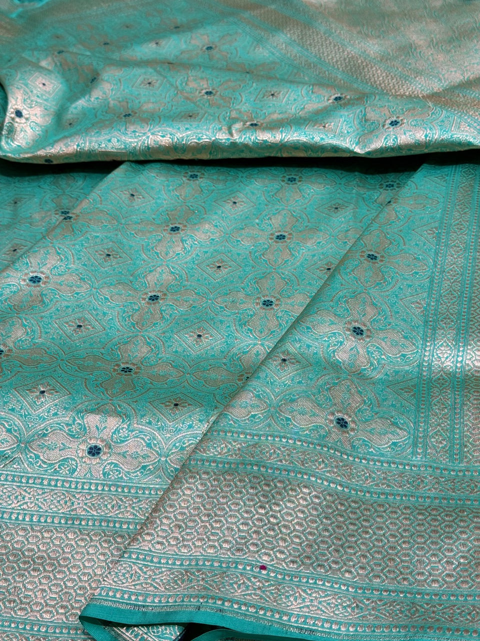 Sea Green Minakari Pure Silk Brocade Saree