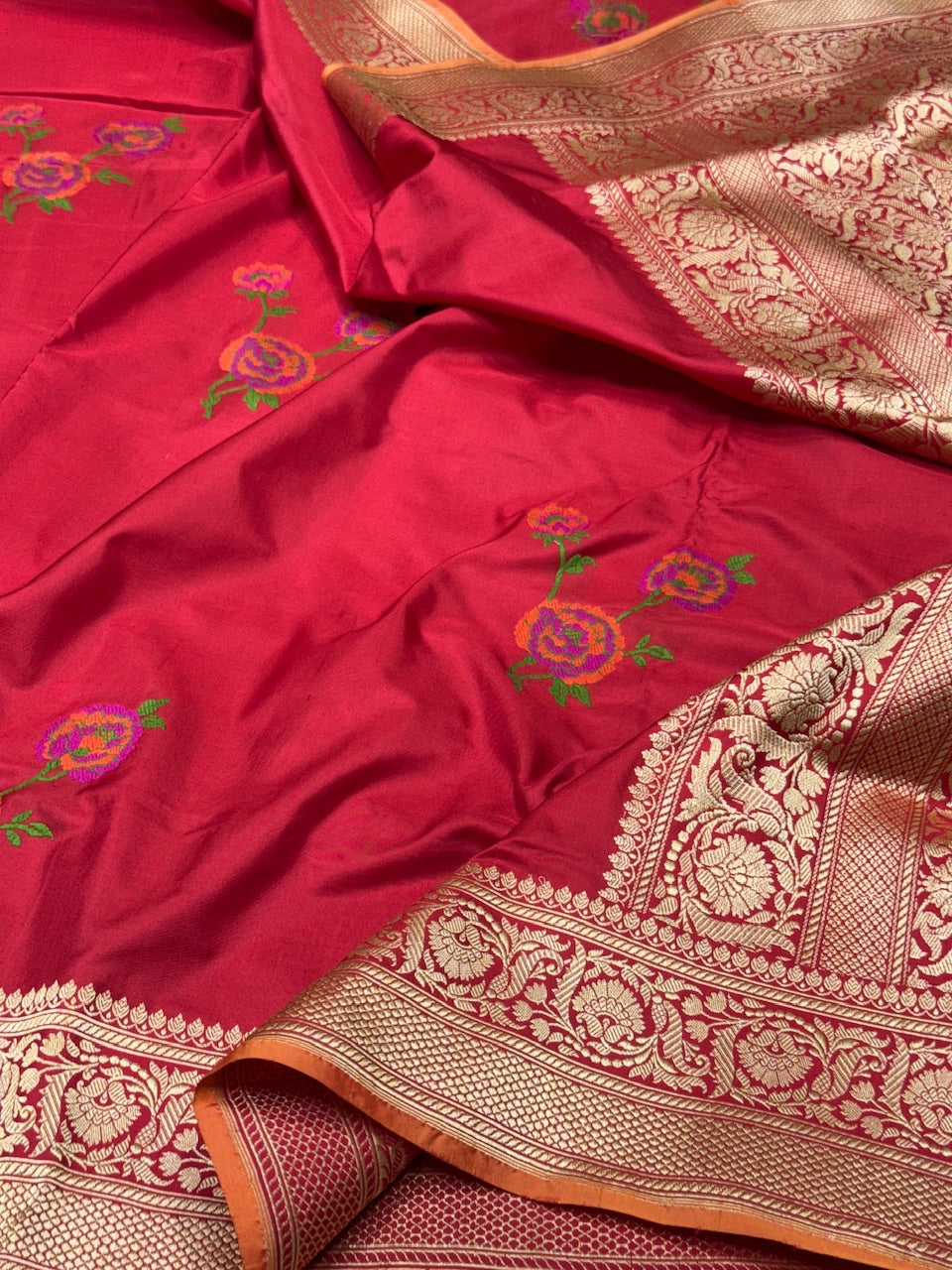 Red Handwoven Banarasi Pure Silk Saree