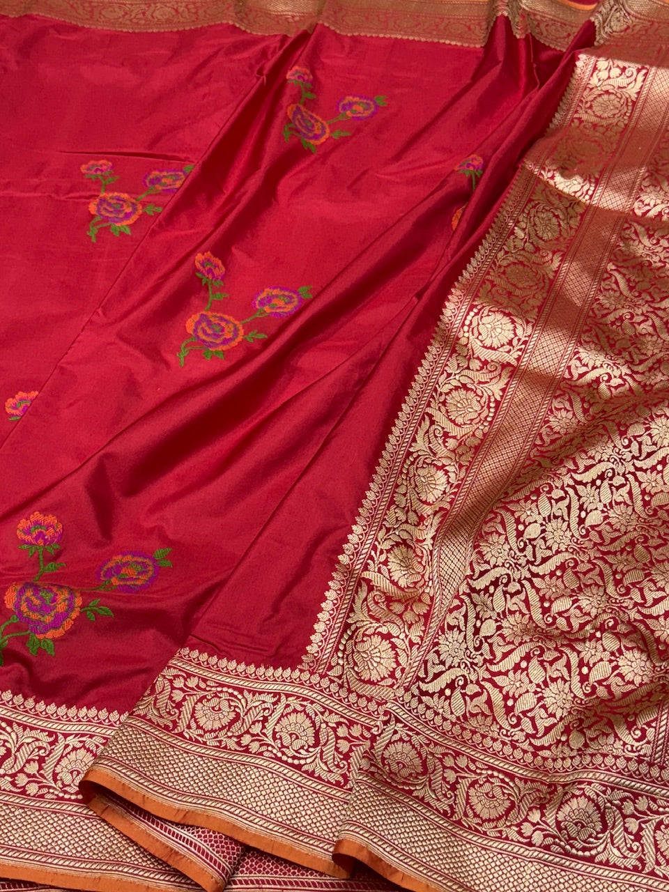 Red Handwoven Banarasi Pure Silk Saree