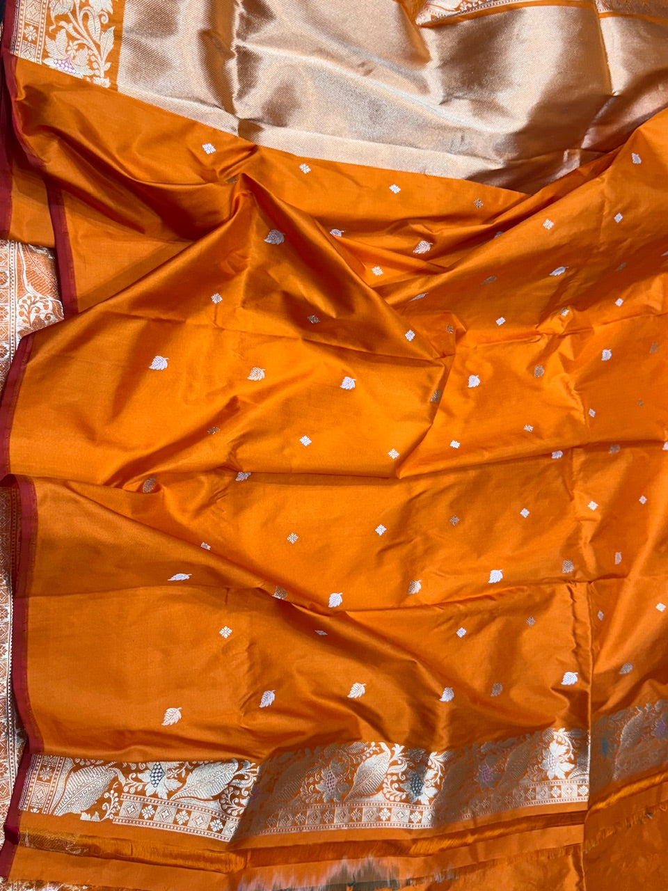 Orange Handwoven Banarasi Silk Saree