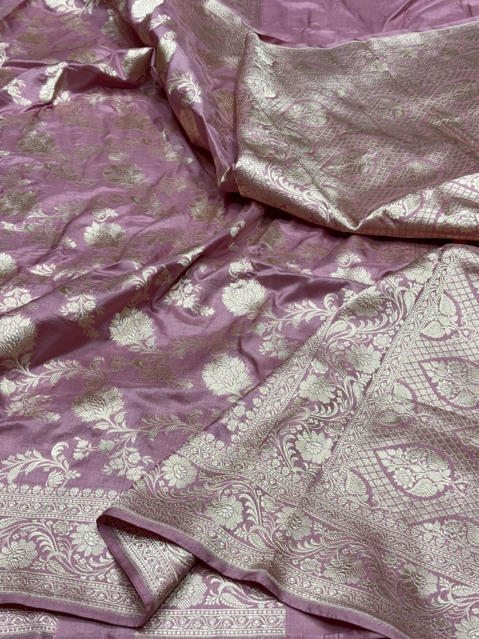 Gajiri Pink Banarasi Pure Silk Saree