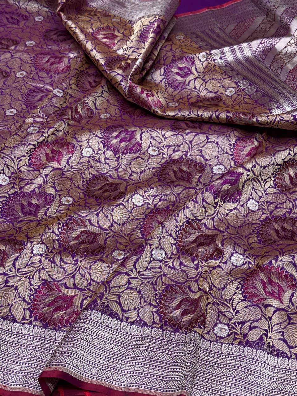 Handwoven Pure Banarasi Silk Brocade Saree