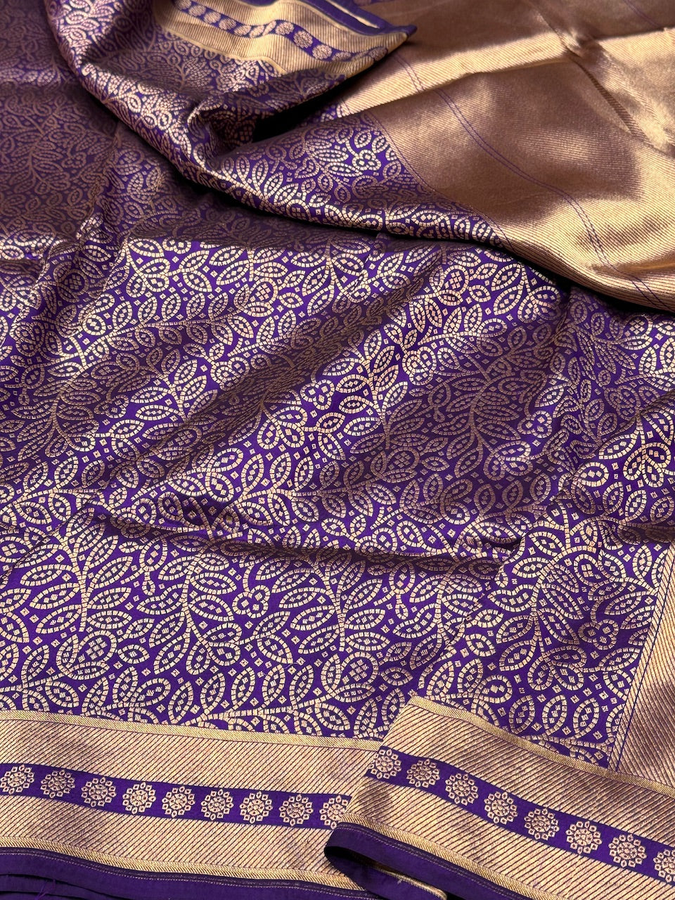 Purple Pure Silk Brocade Saree