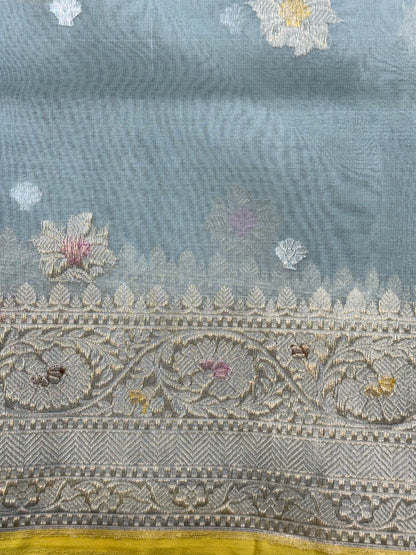 Handwoven Pure Banarasi Organza Silk Saree