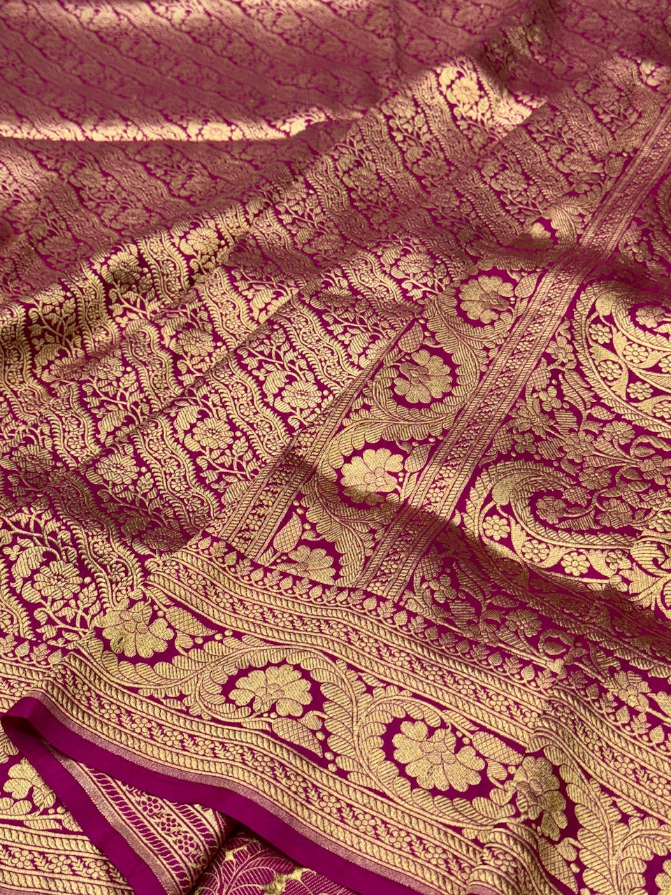 Pink Pure Silk Brocade Saree