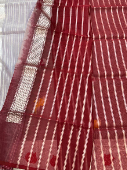 Ivory Handwoven Pure Organza Saree