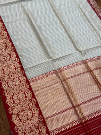 Ivory Handwoven Pure Organza Saree
