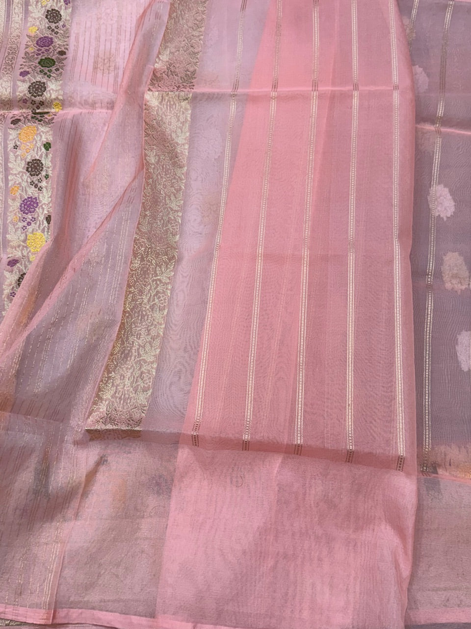 White Handwoven Banarasi Pure Organza Saree