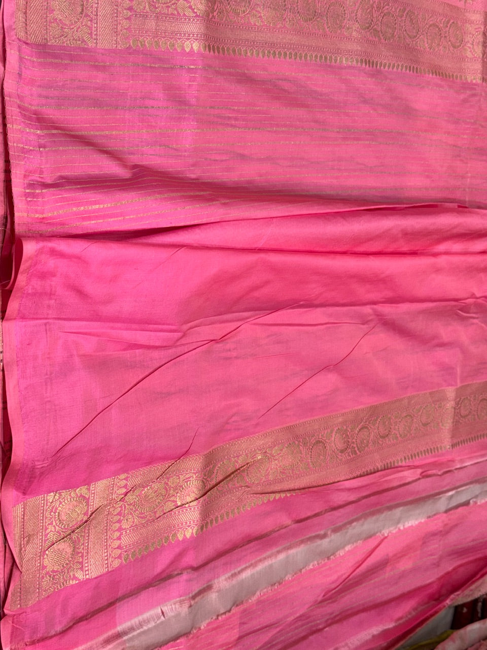 Baby Pink Minakari Pure Silk Brocade Saree