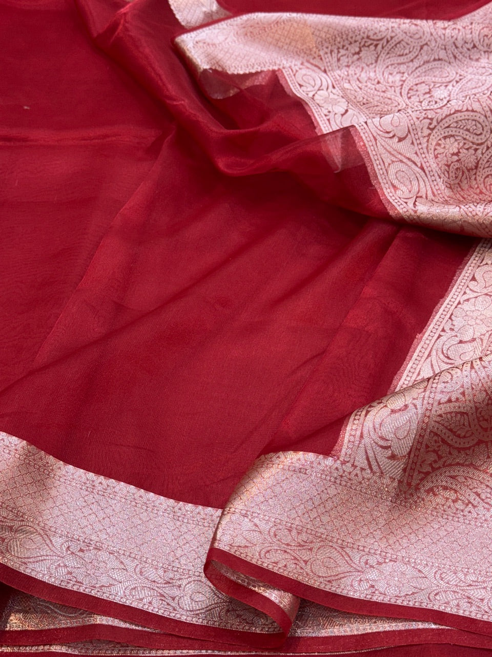 Red Pure Tissue Saree