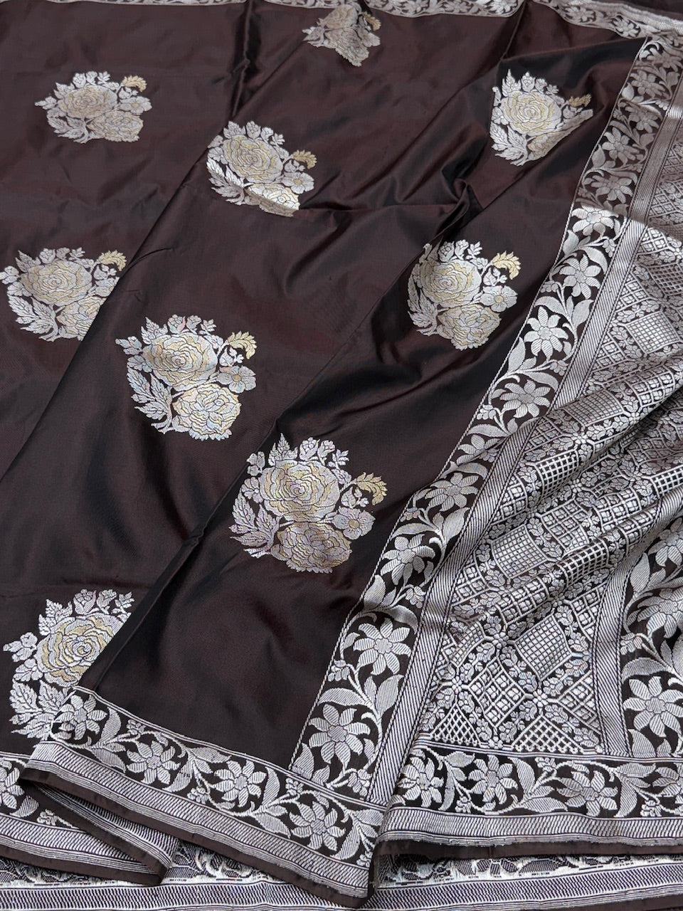Wine Handwoven Pure Ektara Silk Saree