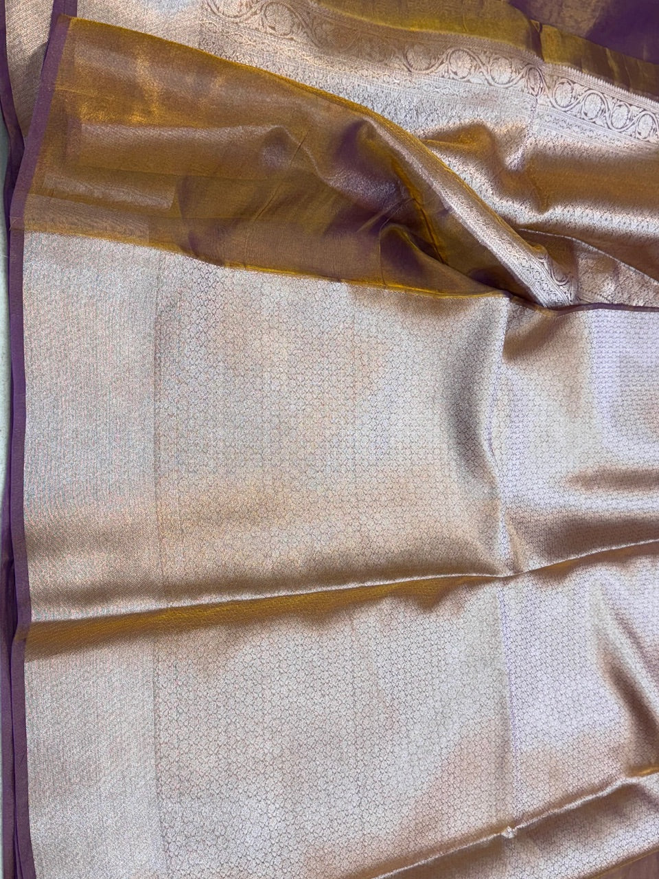 Copper Pure Tissue Saree