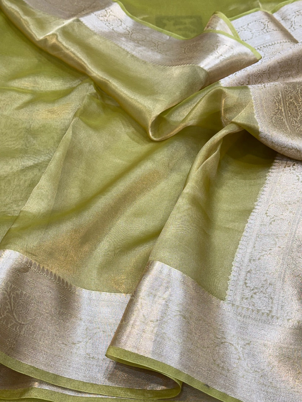 Pista Pure Tissue Saree