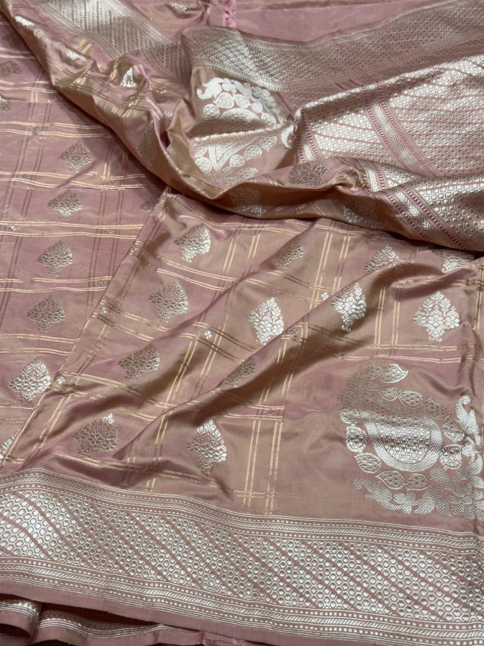 Peach Handwoven Banarasi Pure Silk Saree