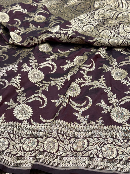 Wine Pure Silk Saree