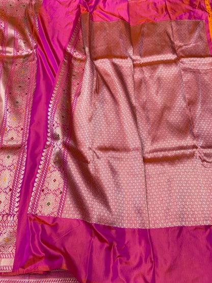Rani Pink Ektara Silk Handwoven Saree
