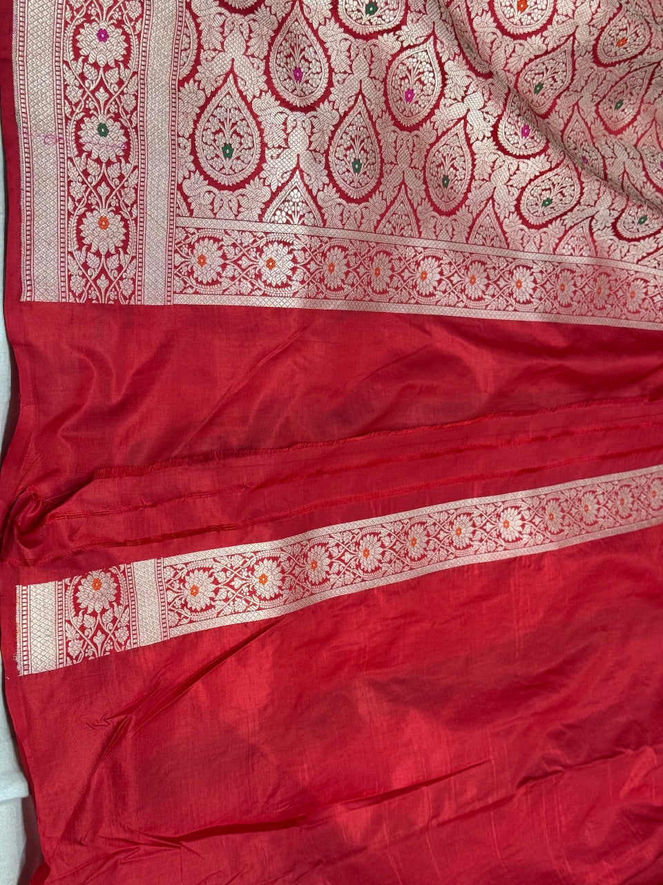 Red Minakari Pure Silk Saree