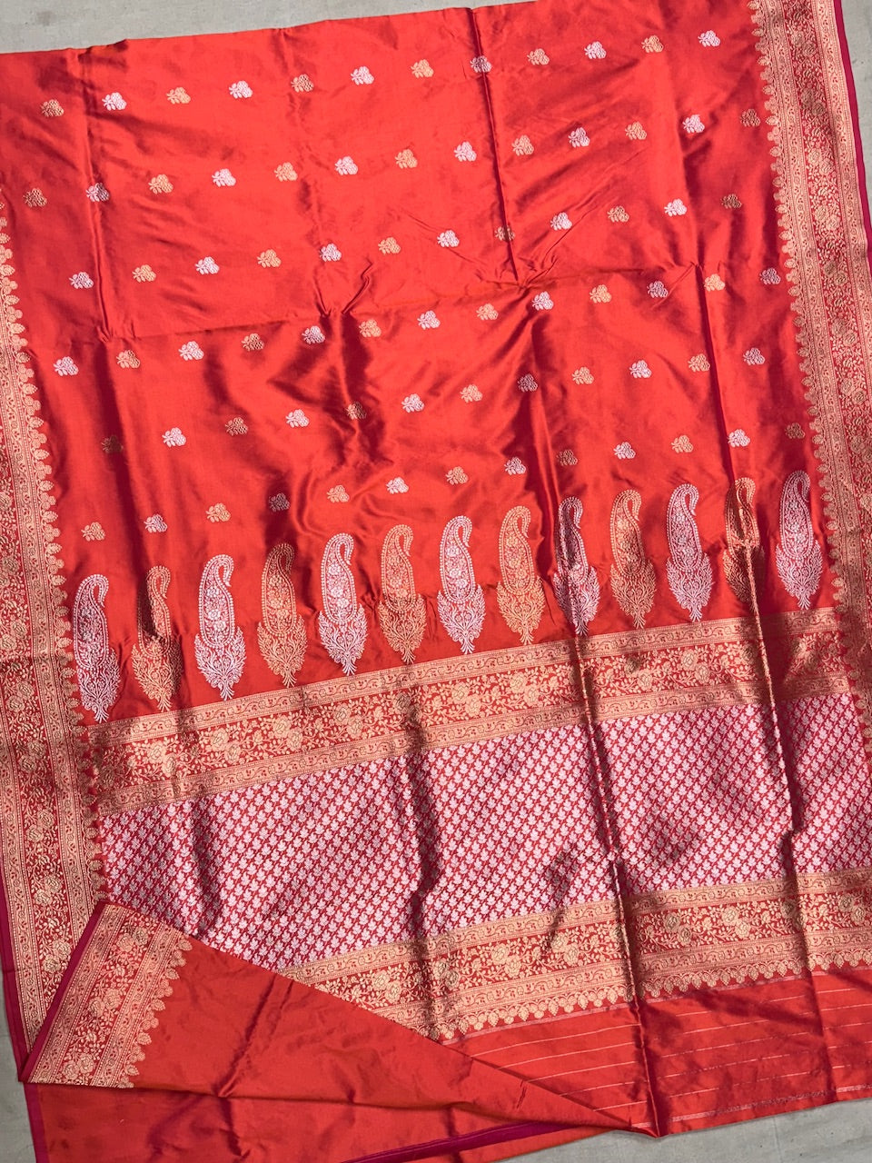 PInkish Orange Handwoven Pure Silk Saree