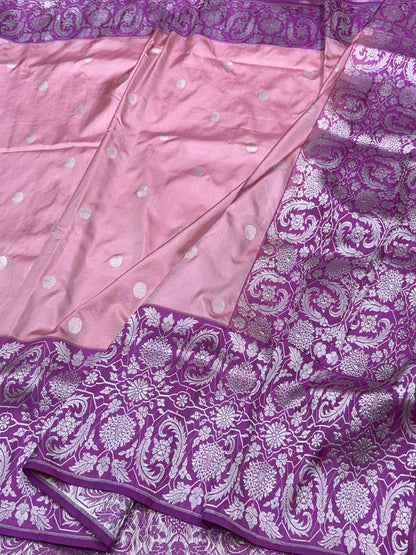 Peach Ektara Silk Handwoven Saree