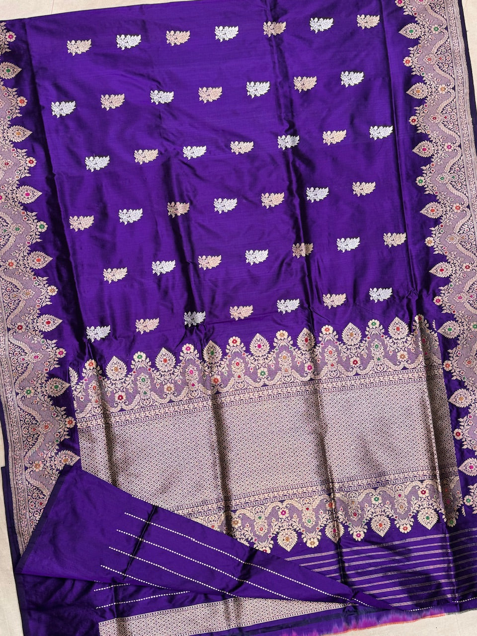 Purple Handwoven Pure Silk Saree