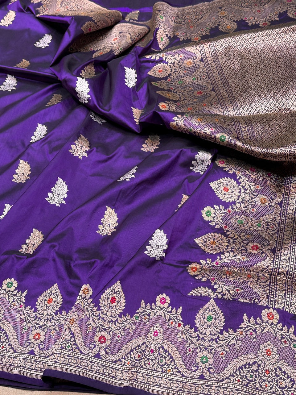 Purple Handwoven Pure Silk Saree