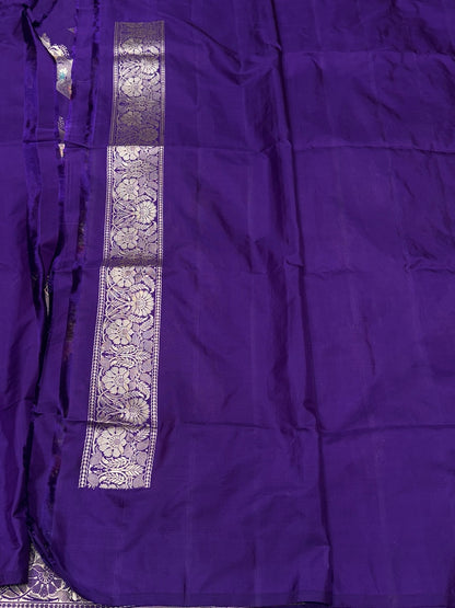 Purple Handwoven Pure Banarasi Silk Saree