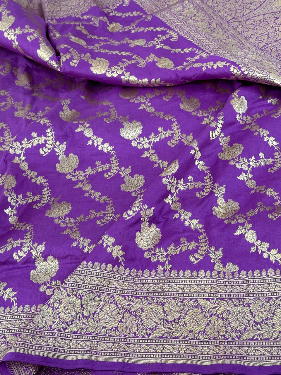 Lavender  Pure katan Silk Saree