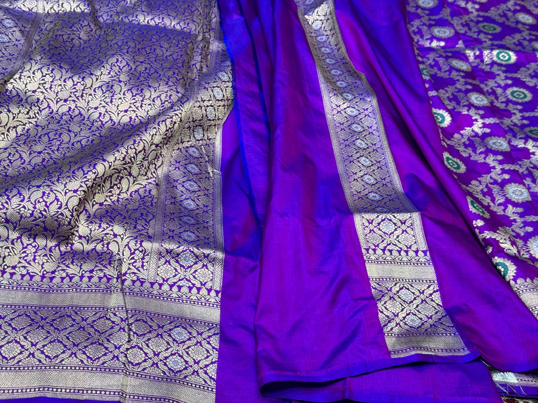 Purple Minakari Pure Silk Saree