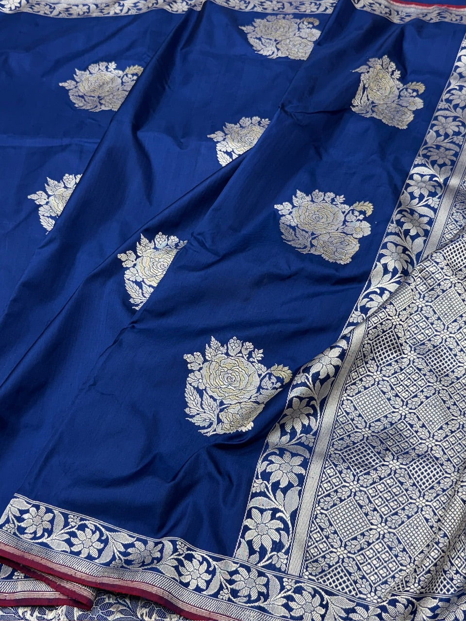 Royal Blue Ektara Handwoven Pure Banarasi Silk Saree
