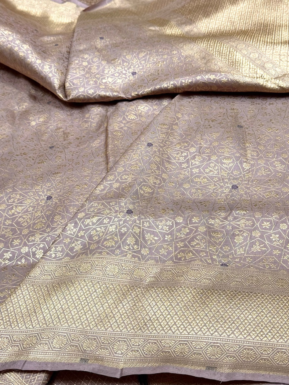 Lilac Minakari Pure Silk Brocade Saree