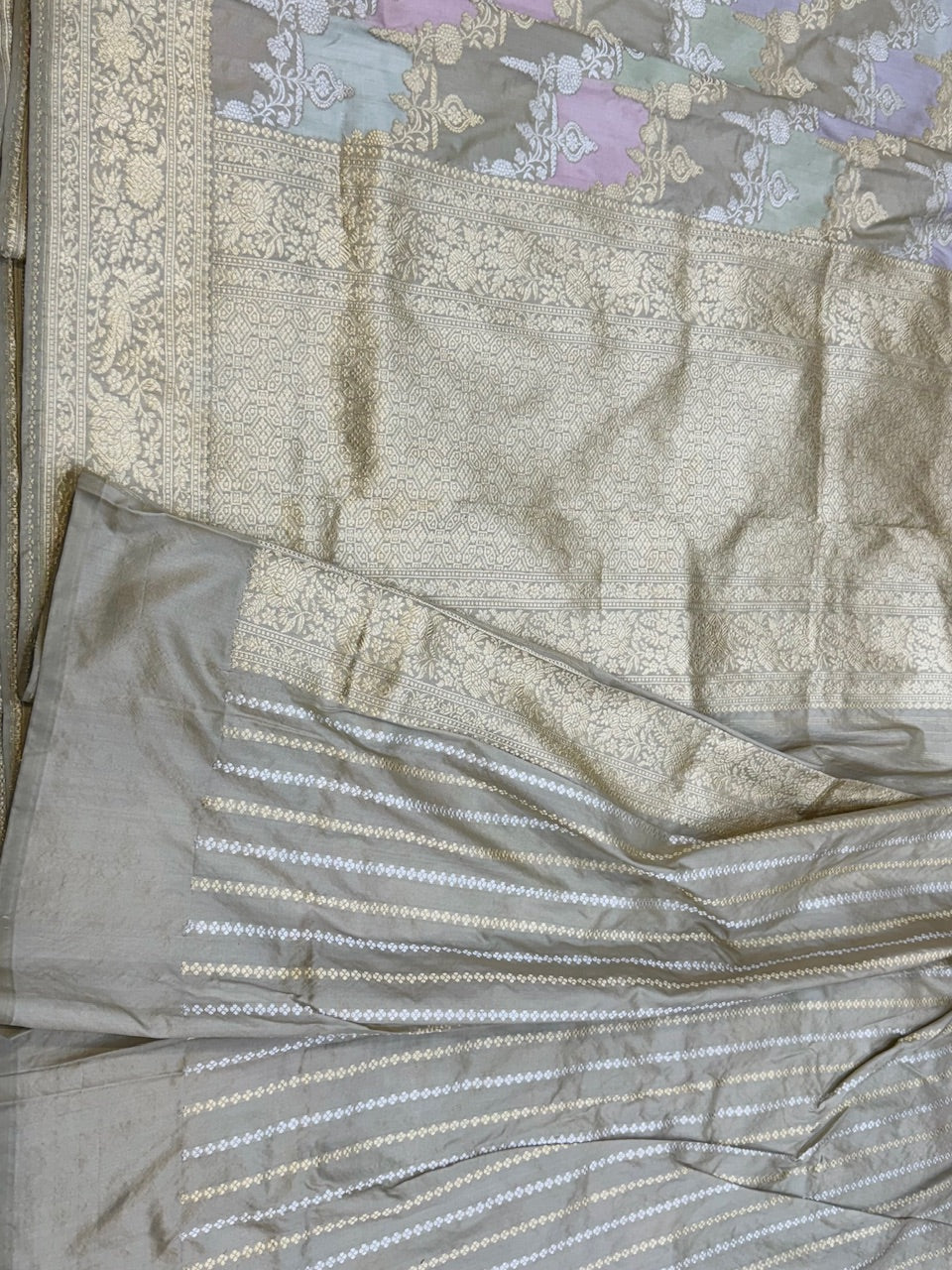 Grey Rangkaat Handwoven Banarasi Saree