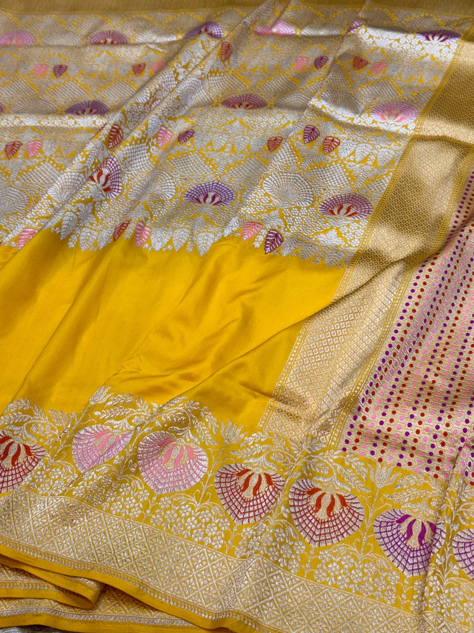 Yellow Handwoven Banarasi Silk Saree