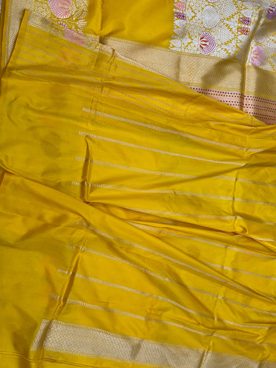 Yellow Handwoven Banarasi Silk Saree