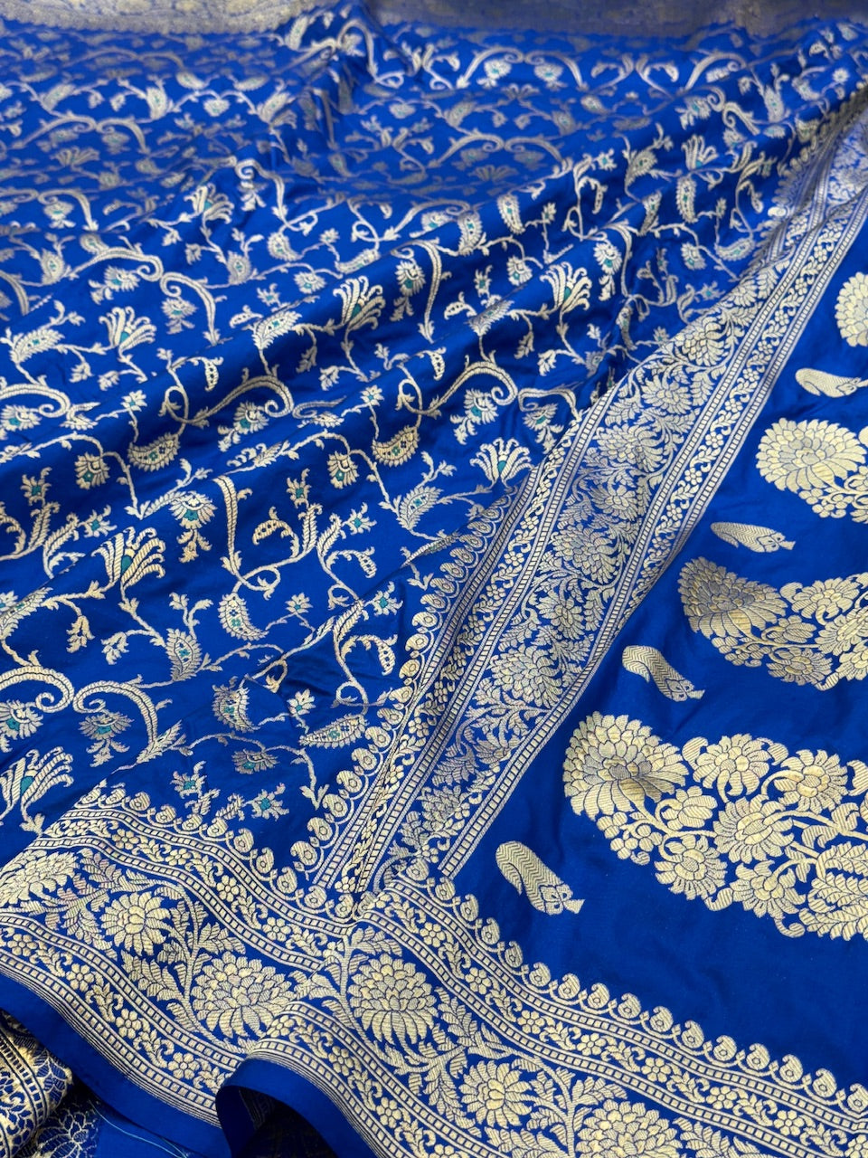 Royal Blue Minakari Pure Silk Saree