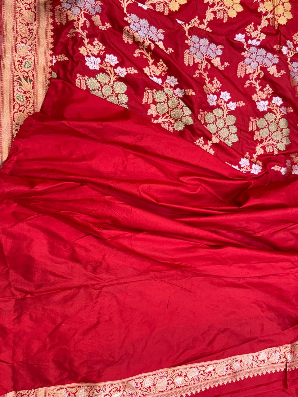 Red Minakari Pure Silk Saree