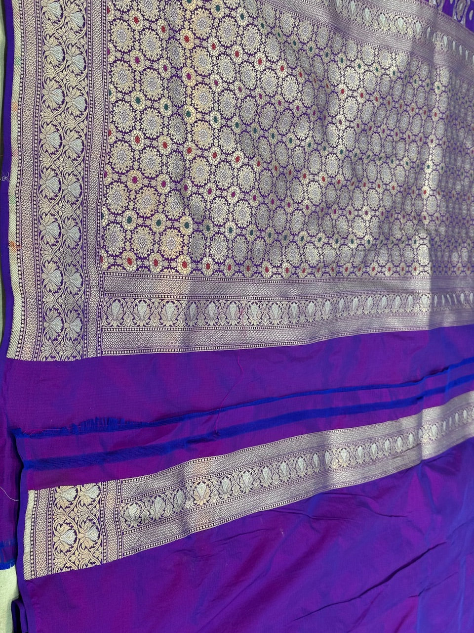 Purple Minakari Pure Silk Saree