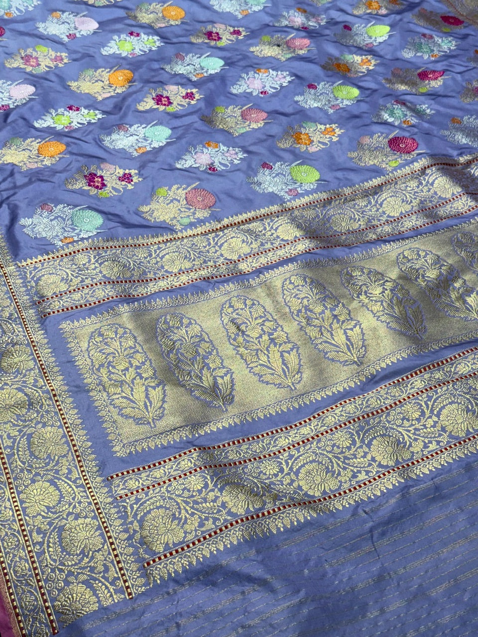 Lavender Handwoven Pure Banarasi Silk Saree