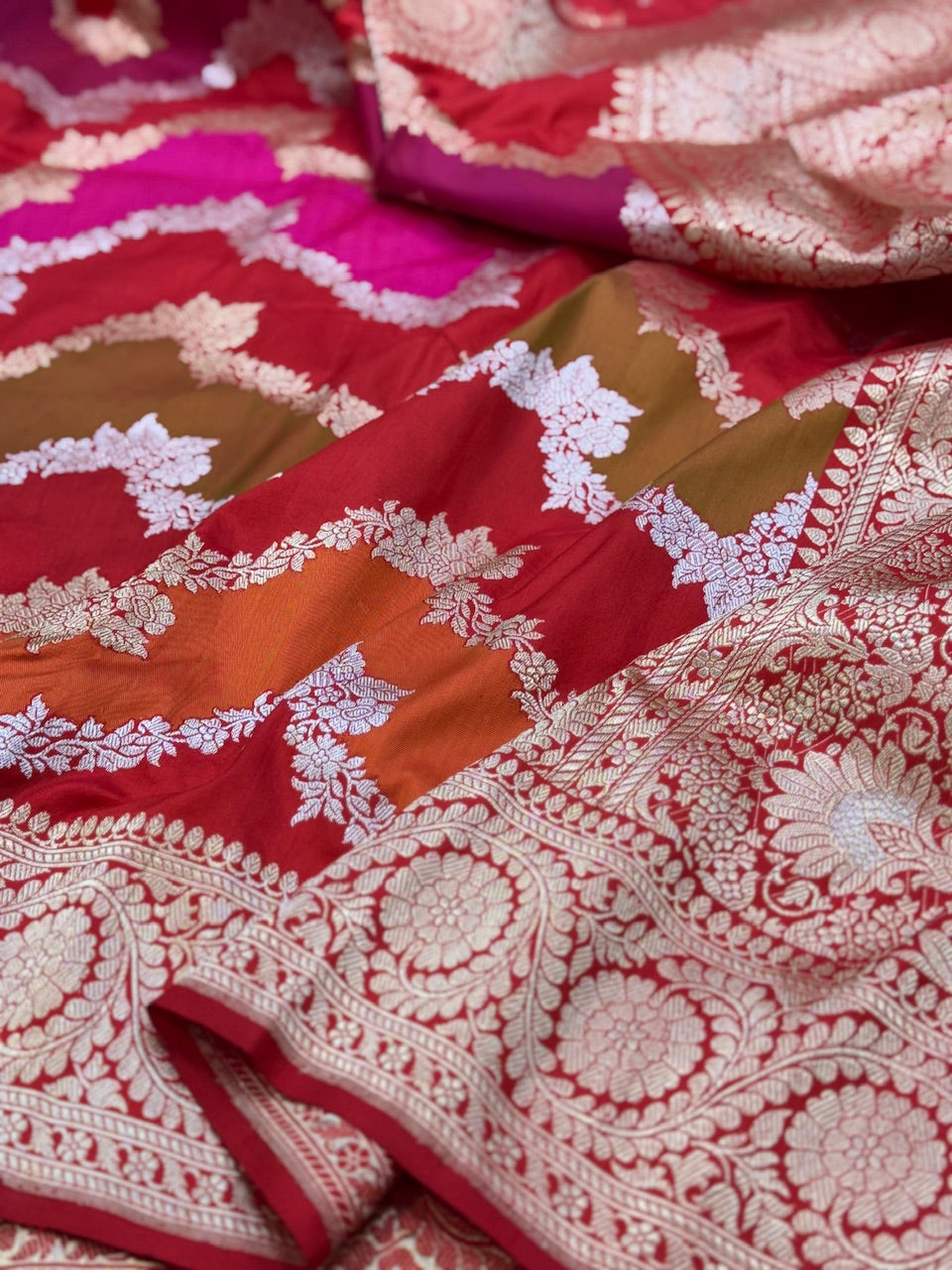 Red Rangkaat Handwoven Banarasi Saree