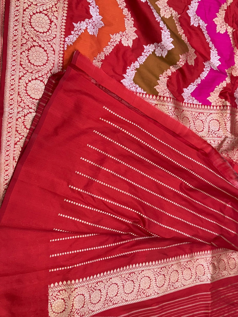 Red Rangkaat Handwoven Banarasi Saree