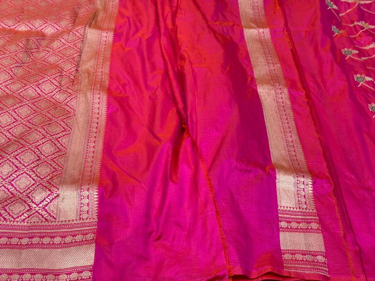 Rani Pink Minakari Pure Silk Saree