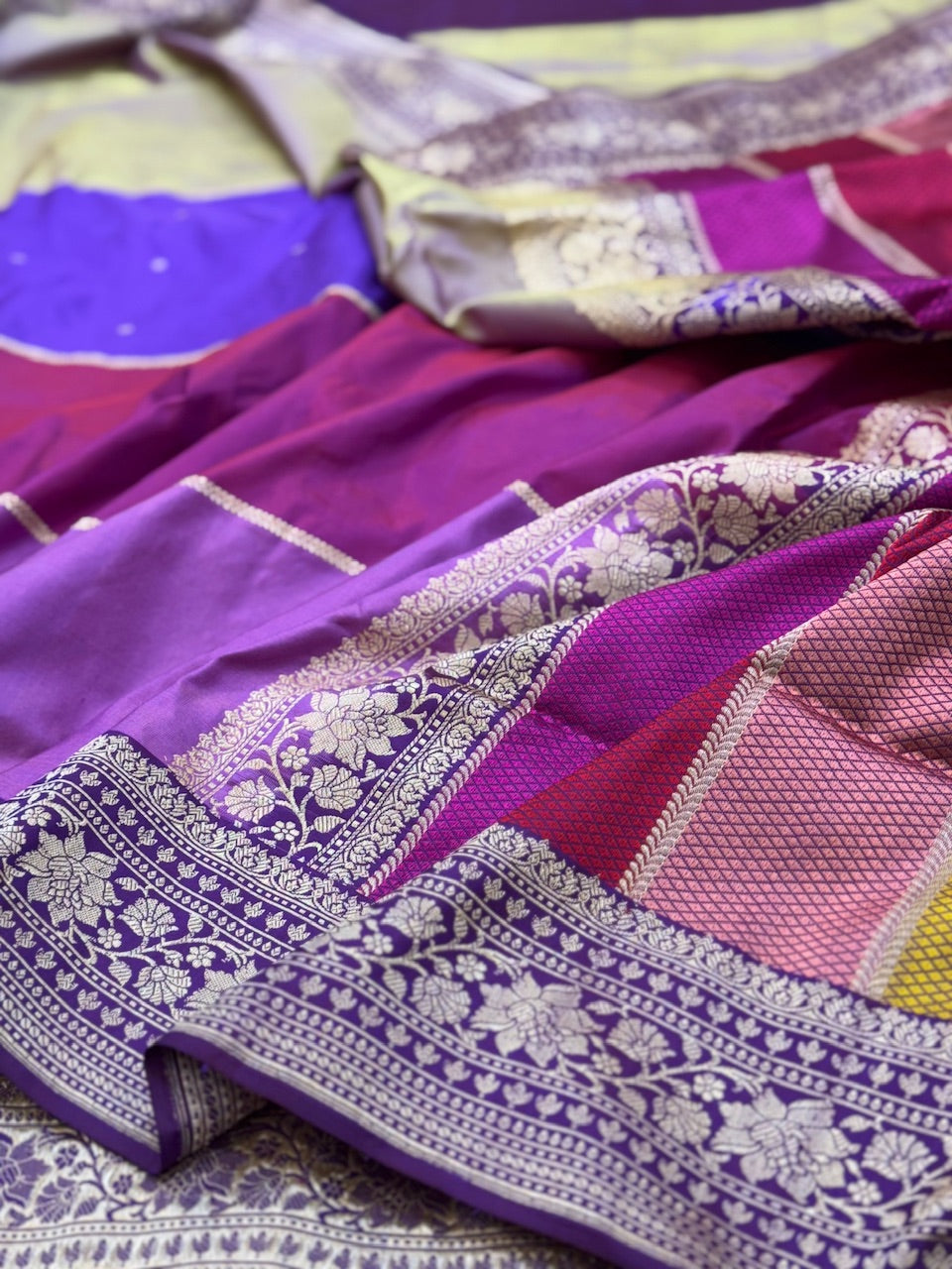 Purple Rangkaat Handwoven Banarasi Saree